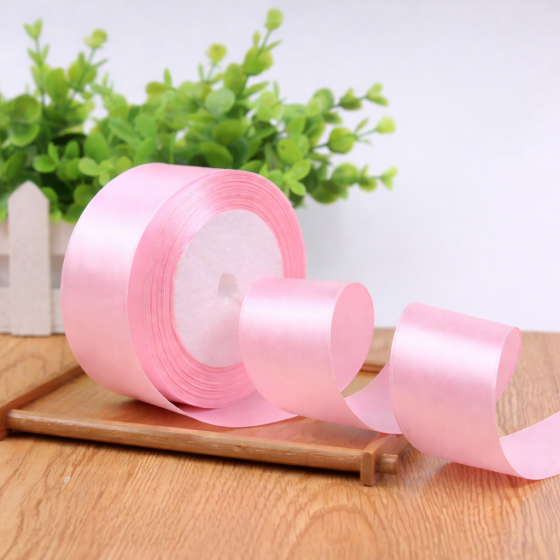 Satenska traka baby roza 25mm